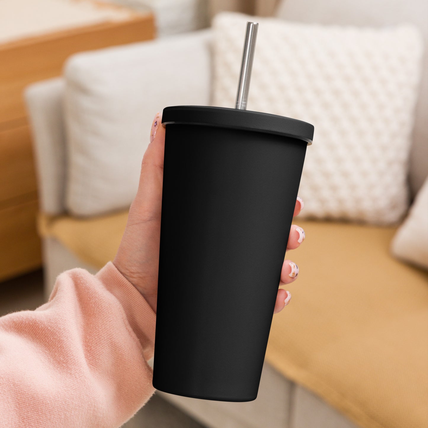 Branded Insulated tumbler with a straw