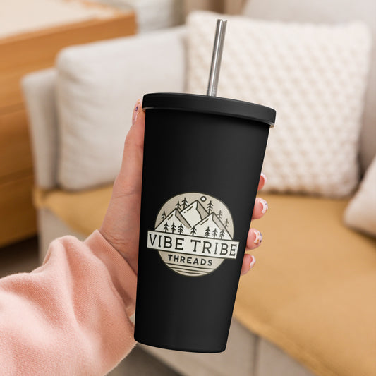 Branded Insulated tumbler with a straw