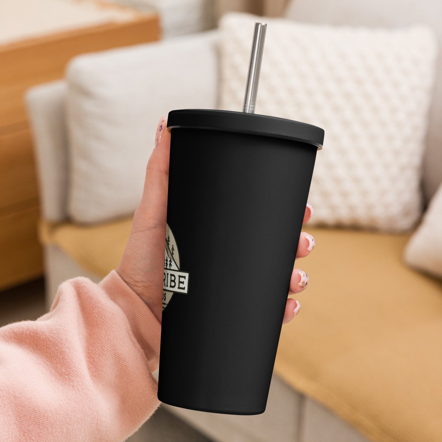 Branded Insulated tumbler with a straw