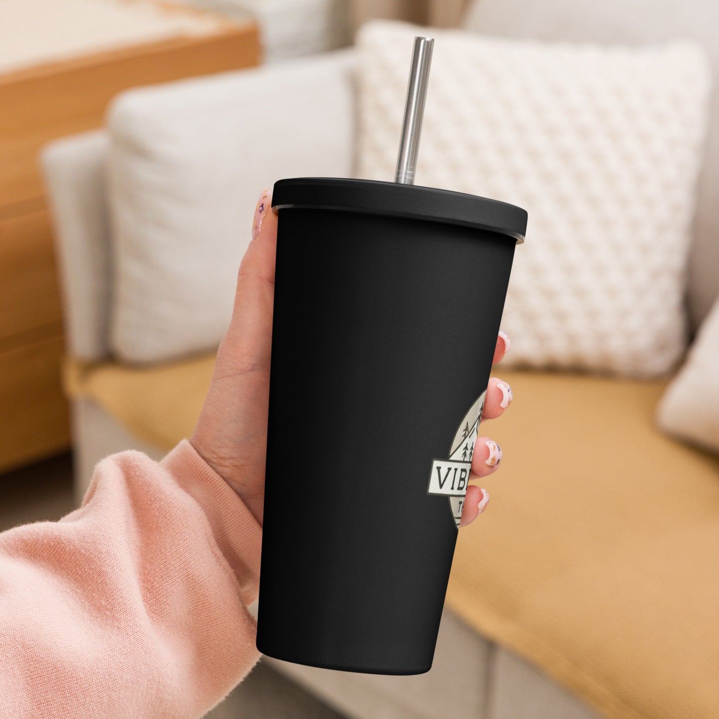 Branded Insulated tumbler with a straw