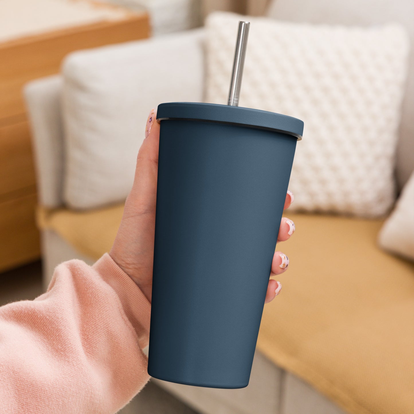 Branded Insulated tumbler with a straw