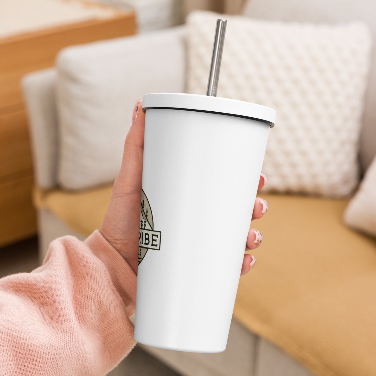 Branded Insulated tumbler with a straw